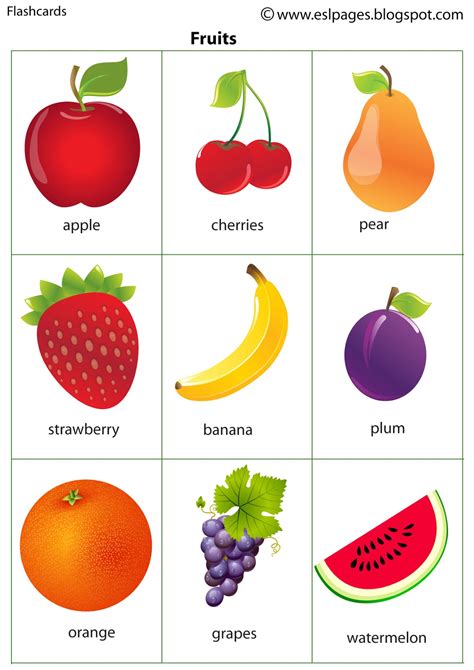 Fruits Printable